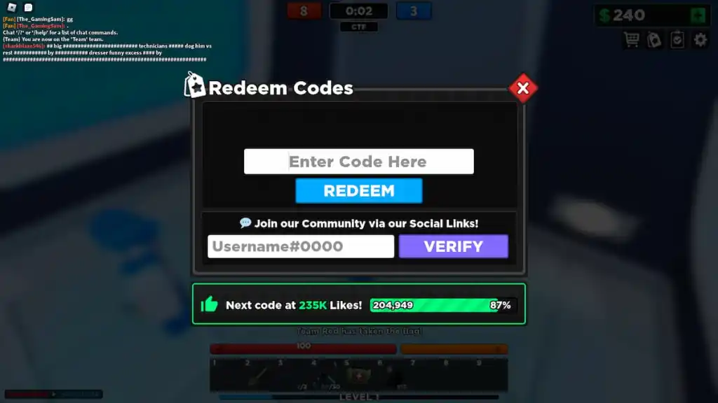 Roblox Flag Wars Codes