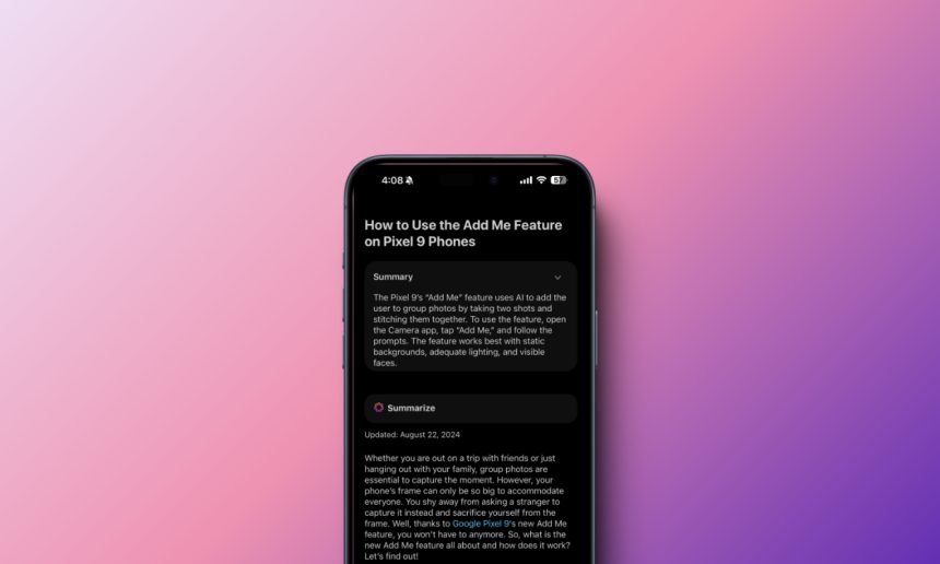 Summarize Web Pages in Safari with Apple Intelligence