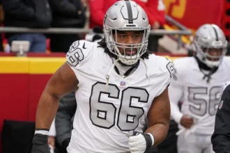 Raiders Offensive Line Formation Solidifying Only One Position Open During.webp