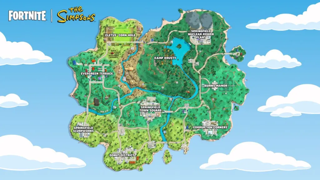Exploring the Latest Fortnite Simpsons Season Map Updates New Points