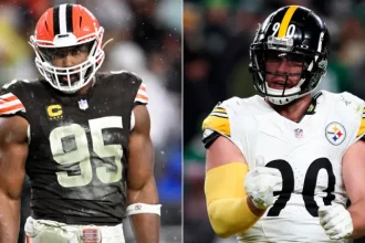 Myles Garrett Connects with Steelers Superstar TJ Watt Following Health.webp